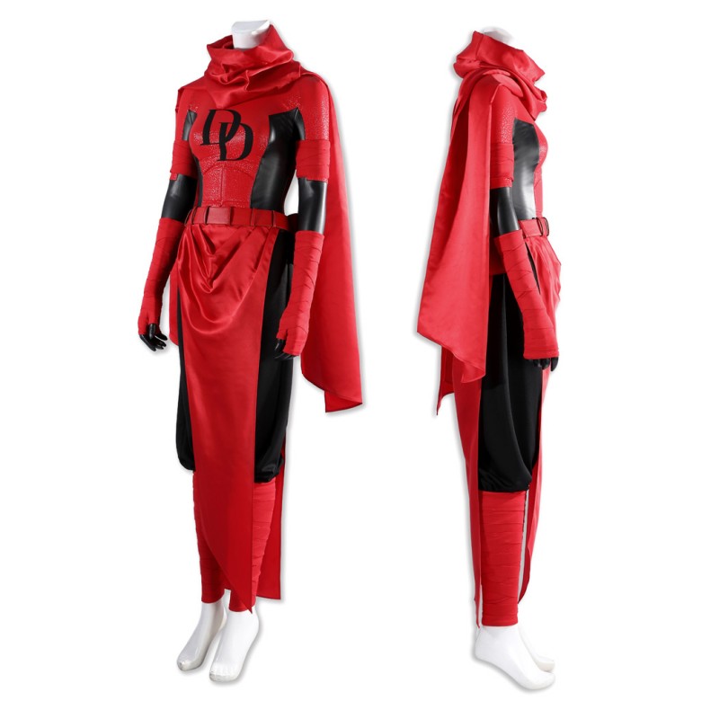 Elektra Natchios Red Costume Daredevil Women Halloween Cosplay Suit
