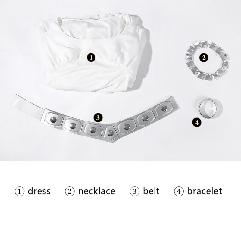 Princess Leia Costume Star Wars Episode IV A New Hop Cosplay Suit White Dress Outfit
