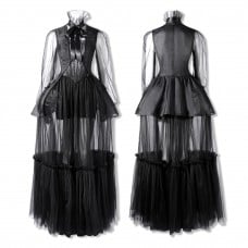 Addams Black Dress Suit Jenna Ortega Cosplay Costume Women Evening Gown