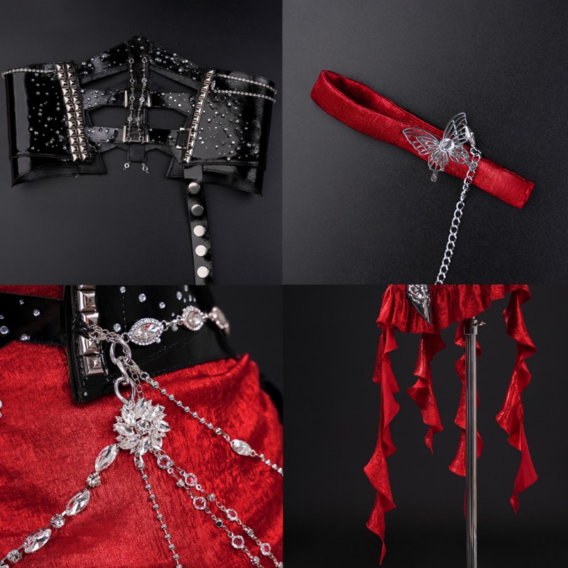 Love and Deepspace Cosplay Costume Women Red Dress Suit