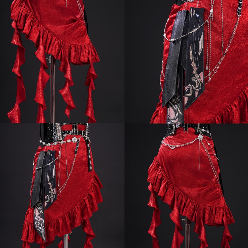 Love and Deepspace Cosplay Costume Women Red Dress Suit