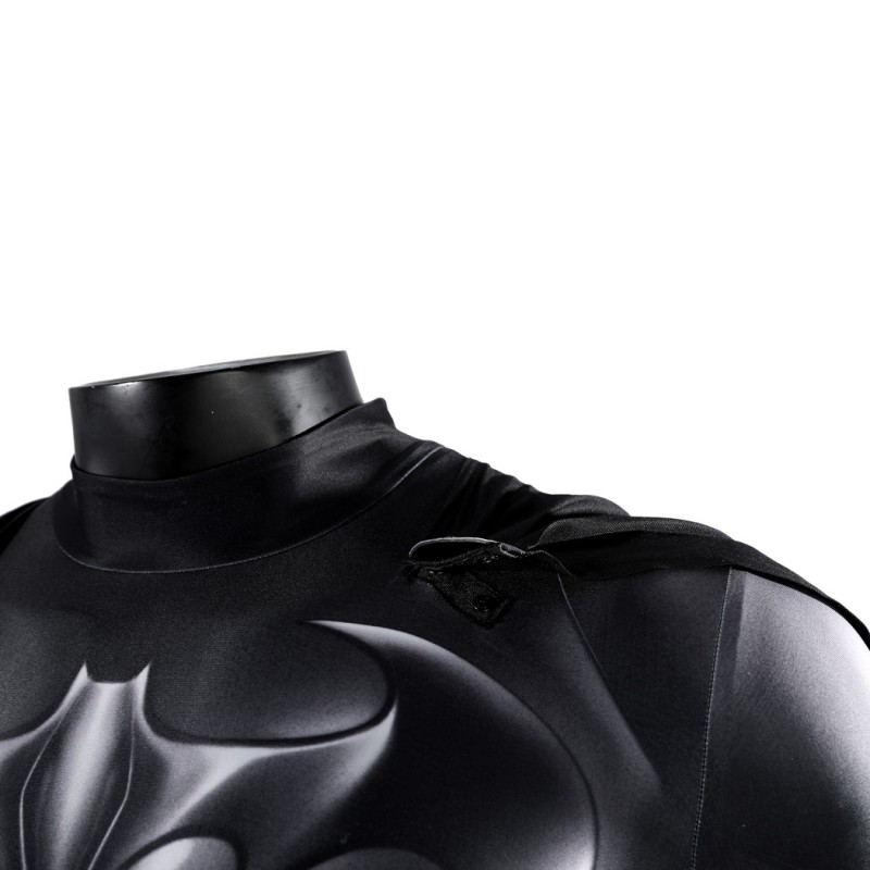 Bruce Thomas Wayne Black Jumpsuit Bat Forever Cosplay Costume Polyester Printed Suit