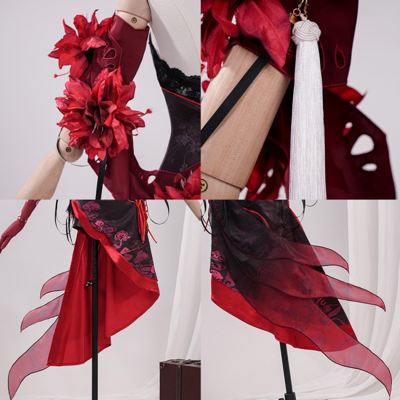 Seele Vollerei Costume Game Honkai Impact 3 Halloween Cosplay Suit Red Dress