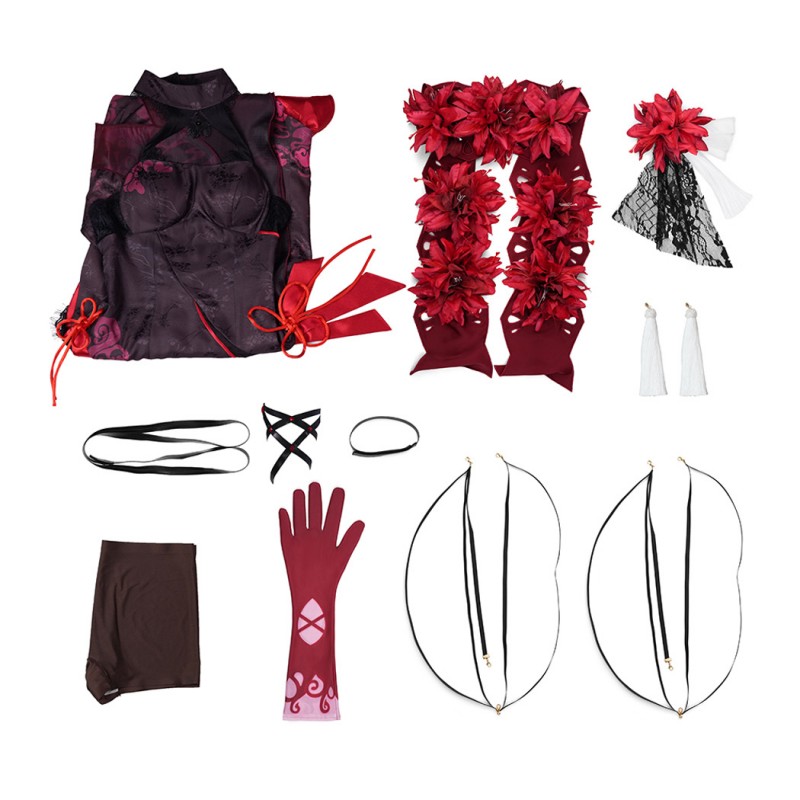 Seele Vollerei Costume Game Honkai Impact 3 Halloween Cosplay Suit Red Dress