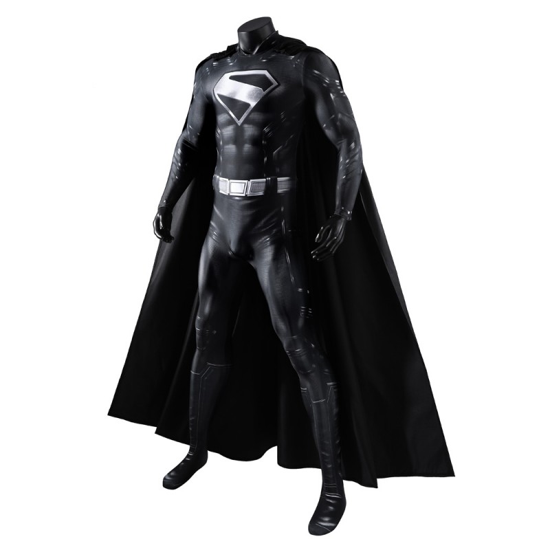 Legacy Clark Kent Black Jumpsuit Cosplay Costume Male Polyester Printed Suit