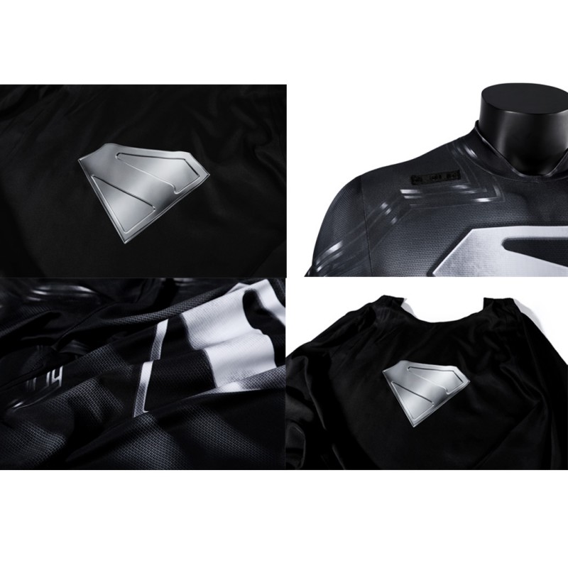 Legacy Clark Kent Black Jumpsuit Cosplay Costume Male Polyester Printed Suit