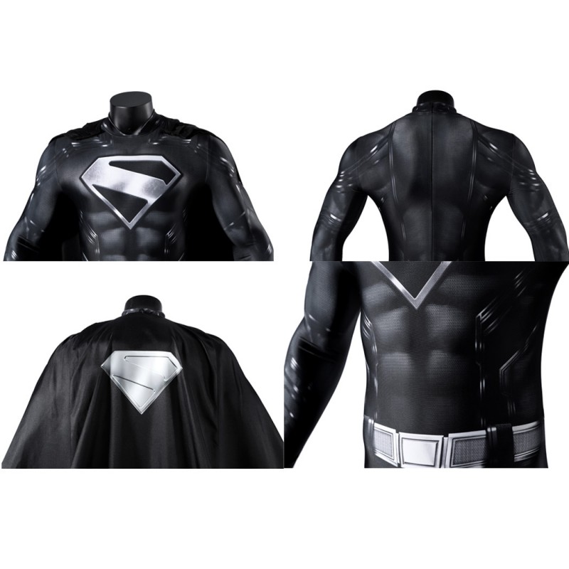 Legacy Clark Kent Black Jumpsuit Cosplay Costume Male Polyester Printed Suit