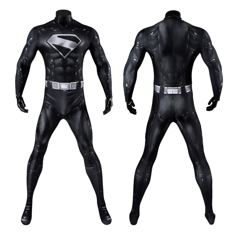 Legacy Clark Kent Black Jumpsuit Cosplay Costume Male Polyester Printed Suit