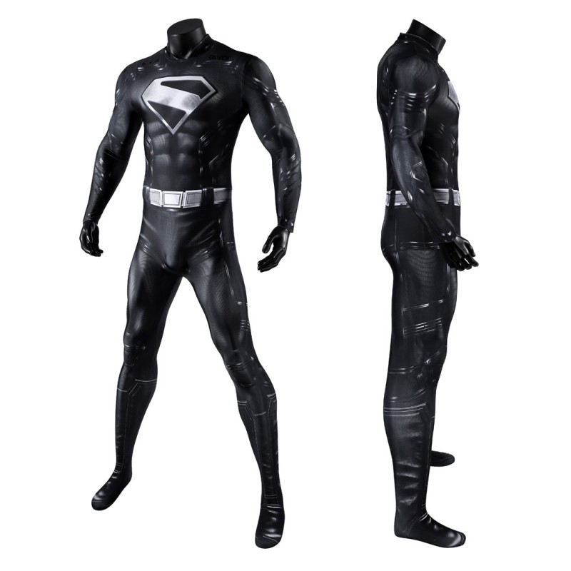 Legacy Clark Kent Black Jumpsuit Cosplay Costume Male Polyester Printed Suit