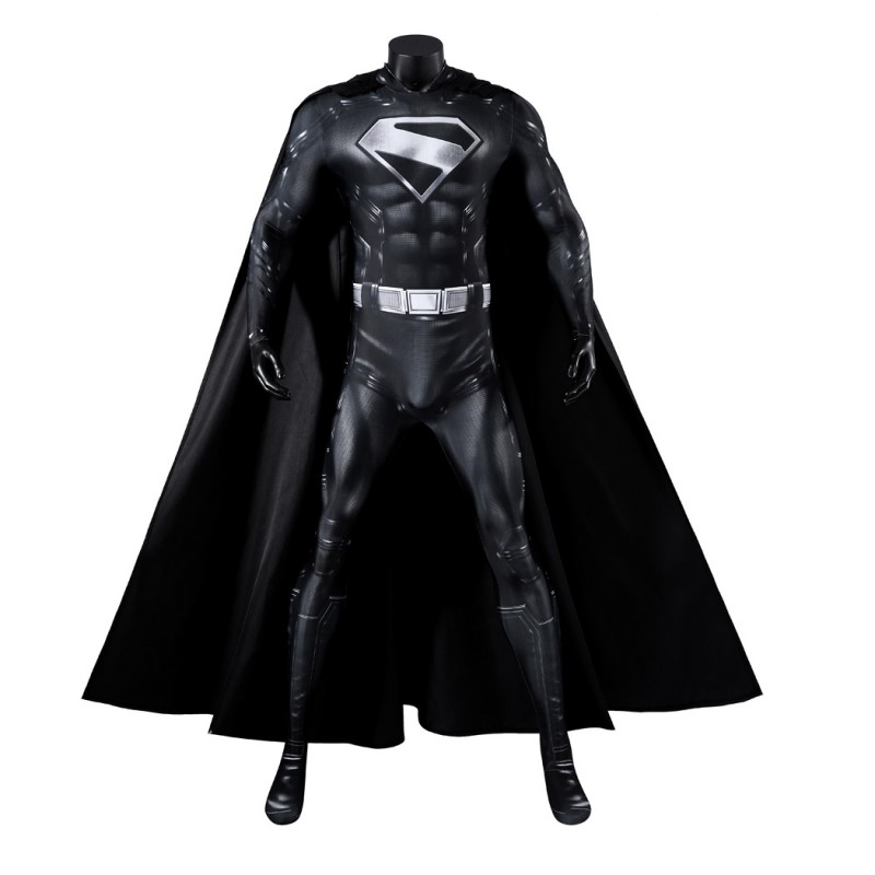 Legacy Clark Kent Black Jumpsuit Cosplay Costume Male Polyester Printed Suit