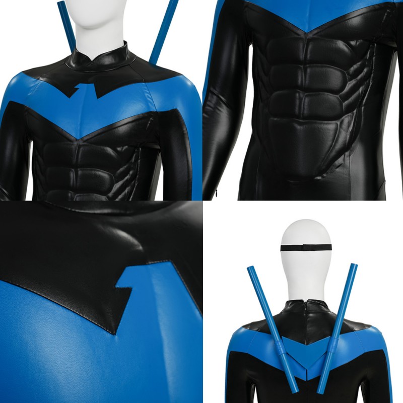 Dick Grayson Costume New 52 Cosplay Suit Red and Blue Anime Edition
