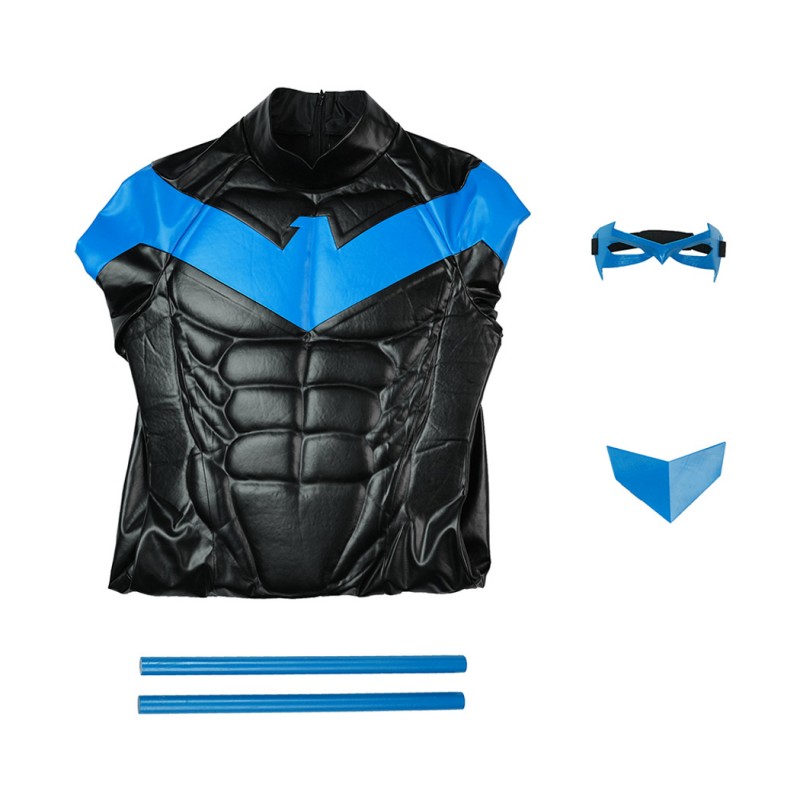Dick Grayson Costume New 52 Cosplay Suit Red and Blue Anime Edition