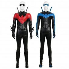 Dick Grayson Costume New 52 Cosplay Suit Red and Blue Anime Edition