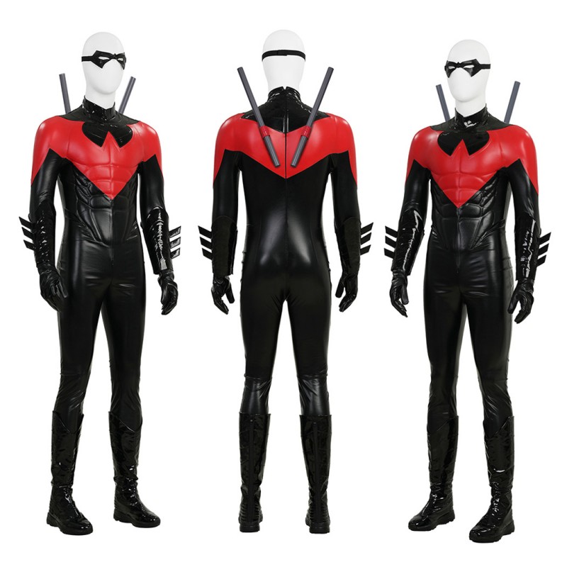 Dick Grayson Costume New 52 Cosplay Suit Red and Blue Anime Edition