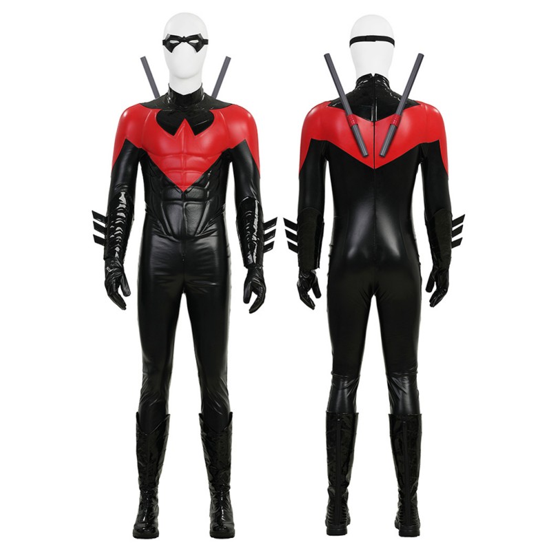 Dick Grayson Costume New 52 Cosplay Suit Red and Blue Anime Edition