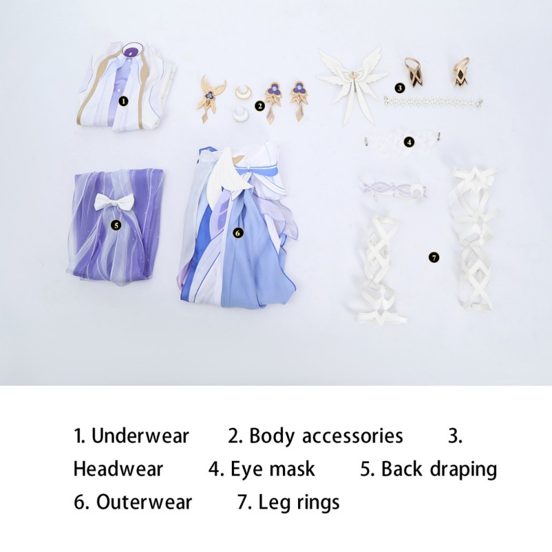 Genshin Impact Columbina Cosplay Costume Game Women Suit