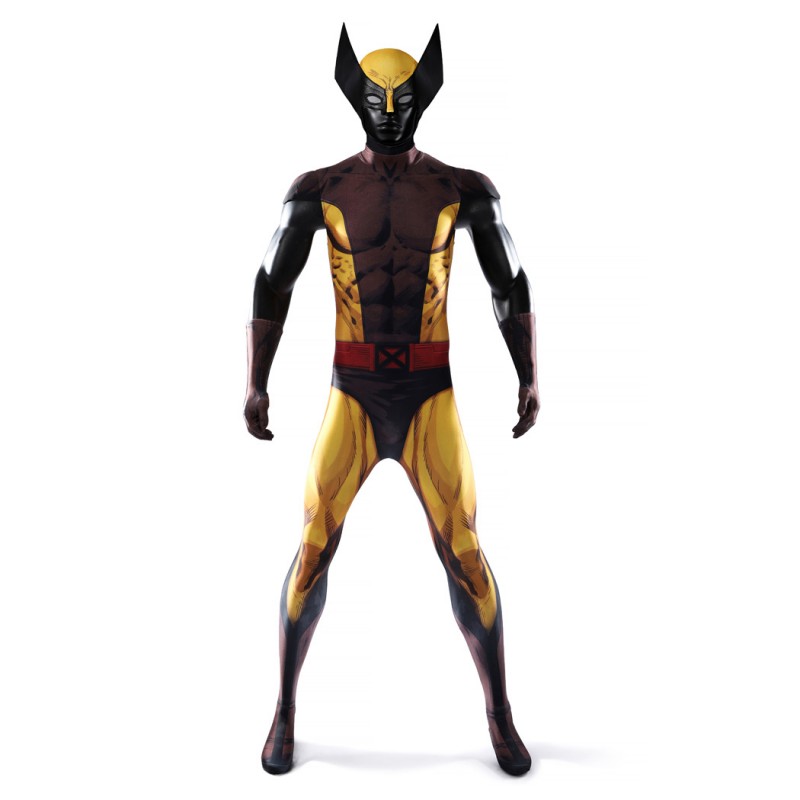 X-Men Wolverine Brown Jumpsuit Cosplay Costume Adult Polyester Suit