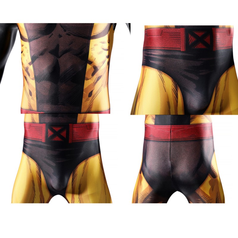 X-Men Wolverine Brown Jumpsuit Cosplay Costume Adult Polyester Suit