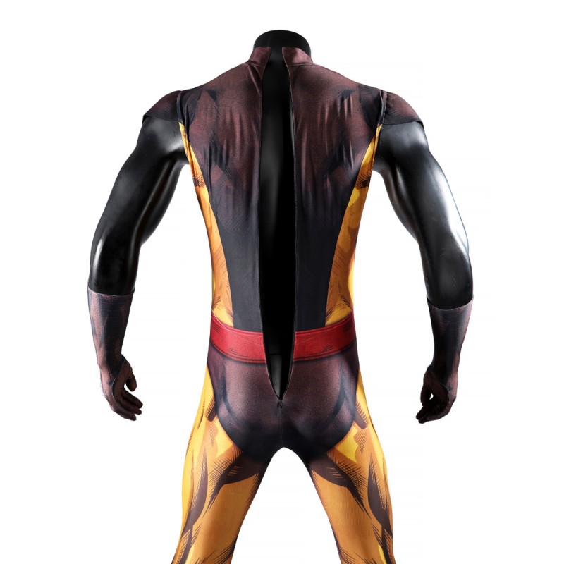 X-Men Wolverine Brown Jumpsuit Cosplay Costume Adult Polyester Suit