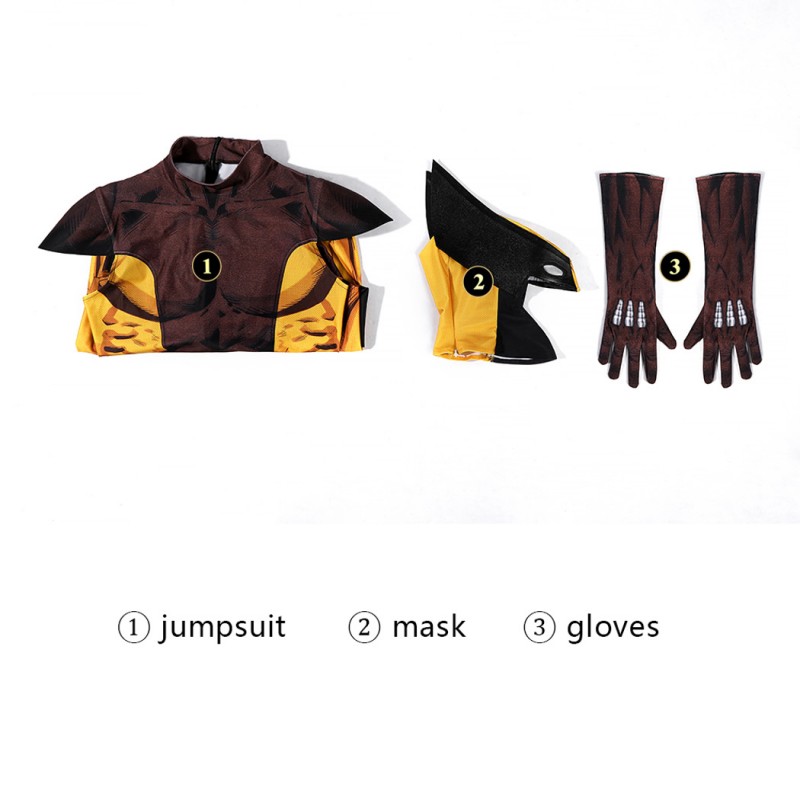 X-Men Wolverine Brown Jumpsuit Cosplay Costume Adult Polyester Suit