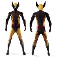 X-Men Wolverine Brown Jumpsuit Cosplay Costume Adult Polyester Suit