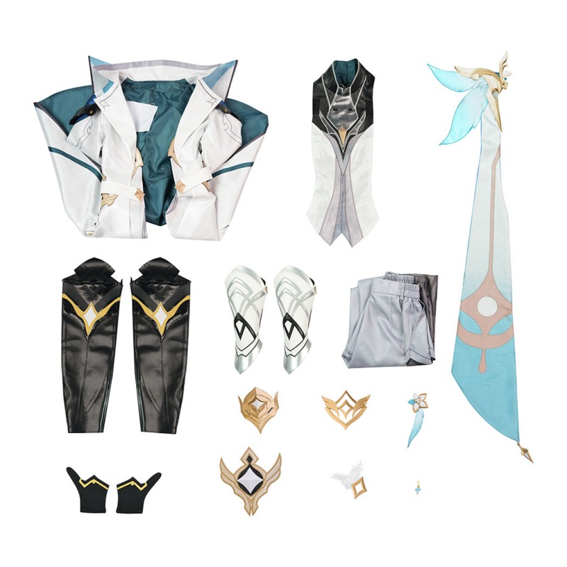 Genshin Impact Traveler Aether Costume Male Cosplay Suit