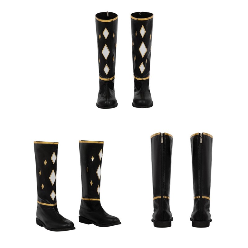 New White Black Power Rangers Boots Mighty Morphin Shoes MMPR Cosplay Costumes