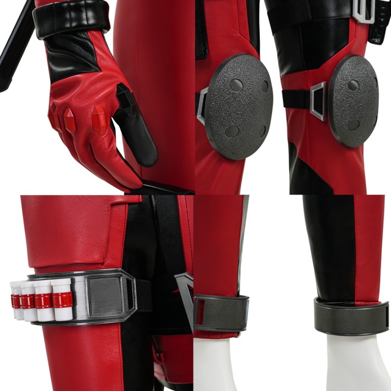 Marvel Rivals Deadpool Cosplay Costumes Red Halloween Suit