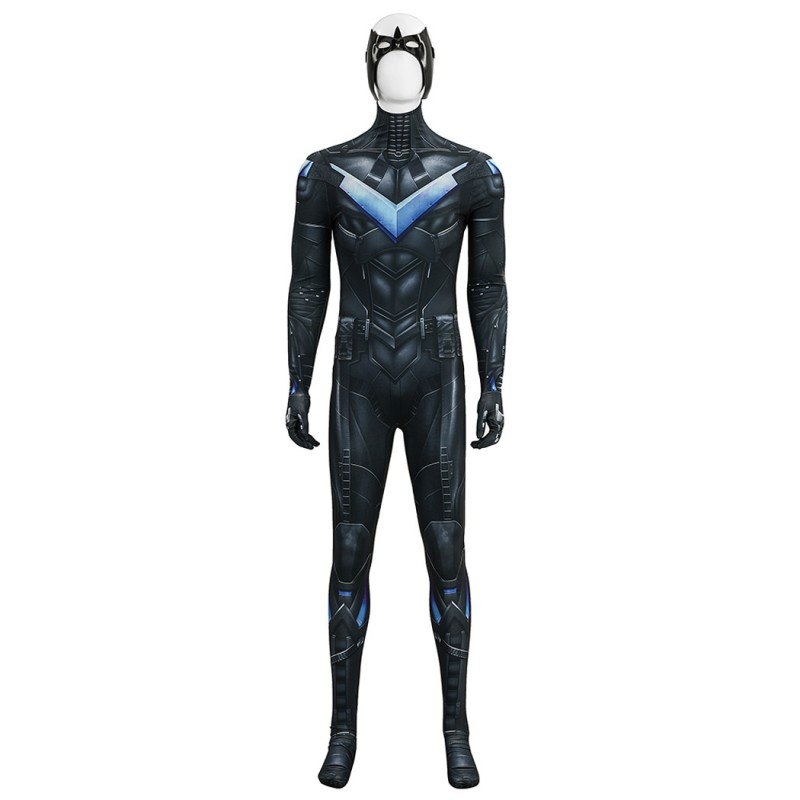 Nightwing Bodysuit Arkham Knight Cosplay Costumes Printed Suit
