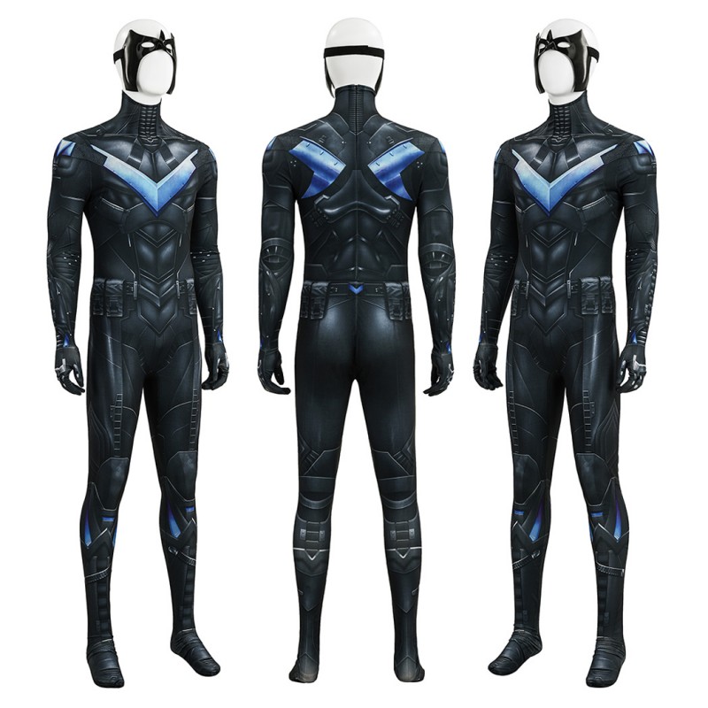 Nightwing Bodysuit Arkham Knight Cosplay Costumes Printed Suit