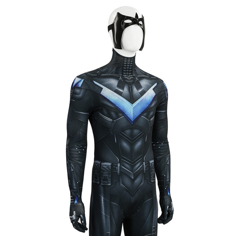 Nightwing Bodysuit Arkham Knight Cosplay Costumes Printed Suit