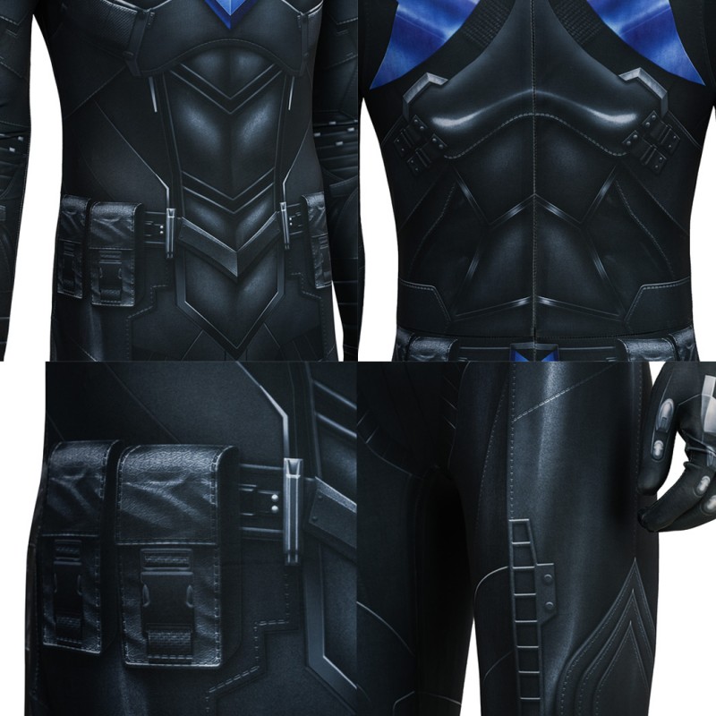 Nightwing Bodysuit Arkham Knight Cosplay Costumes Printed Suit