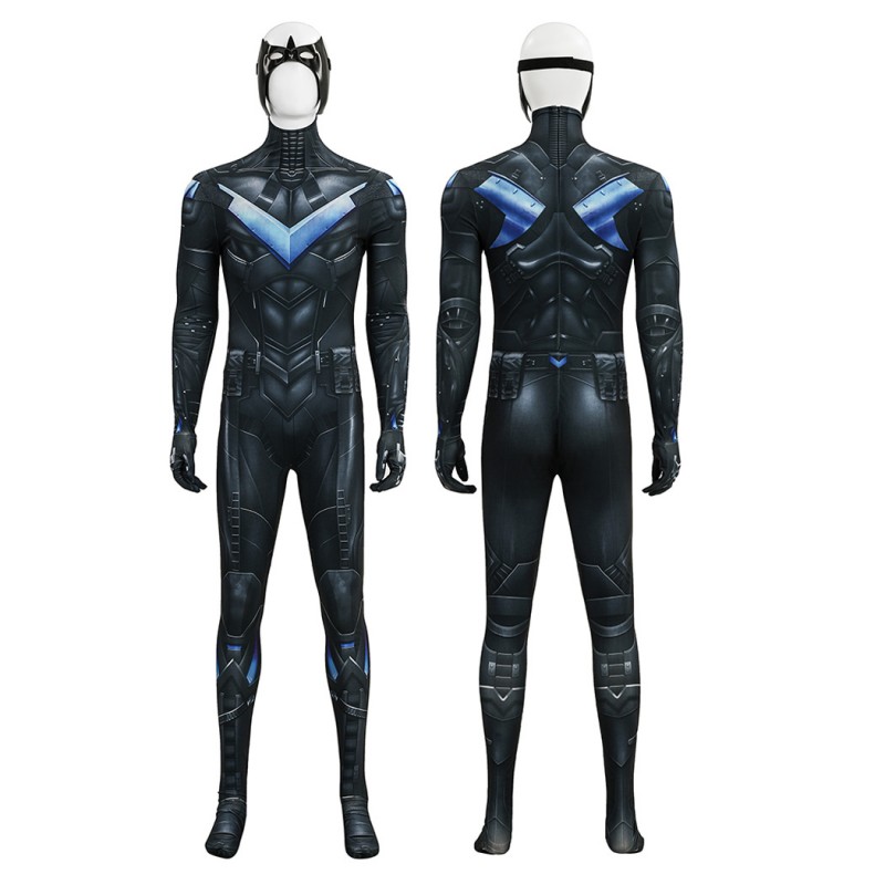 Nightwing Bodysuit Arkham Knight Cosplay Costumes Printed Suit