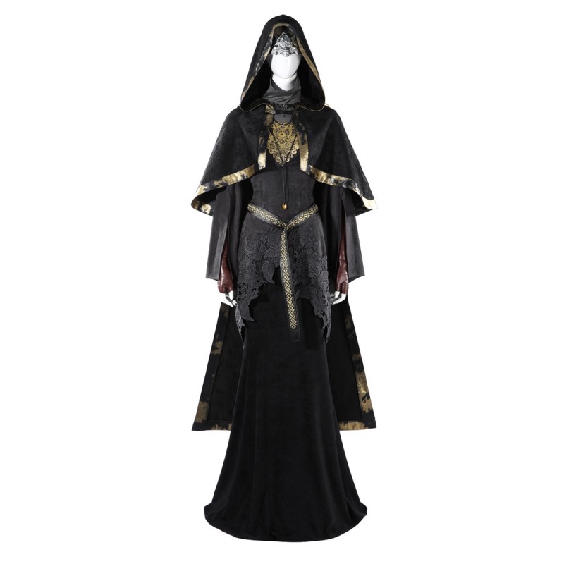 Dark Souls 3 Fire Keeper Cosplay Costume Black Dress Cloak Women Halloween Suit