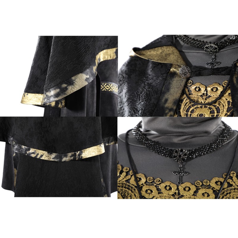 Dark Souls 3 Fire Keeper Cosplay Costume Black Dress Cloak Women Halloween Suit