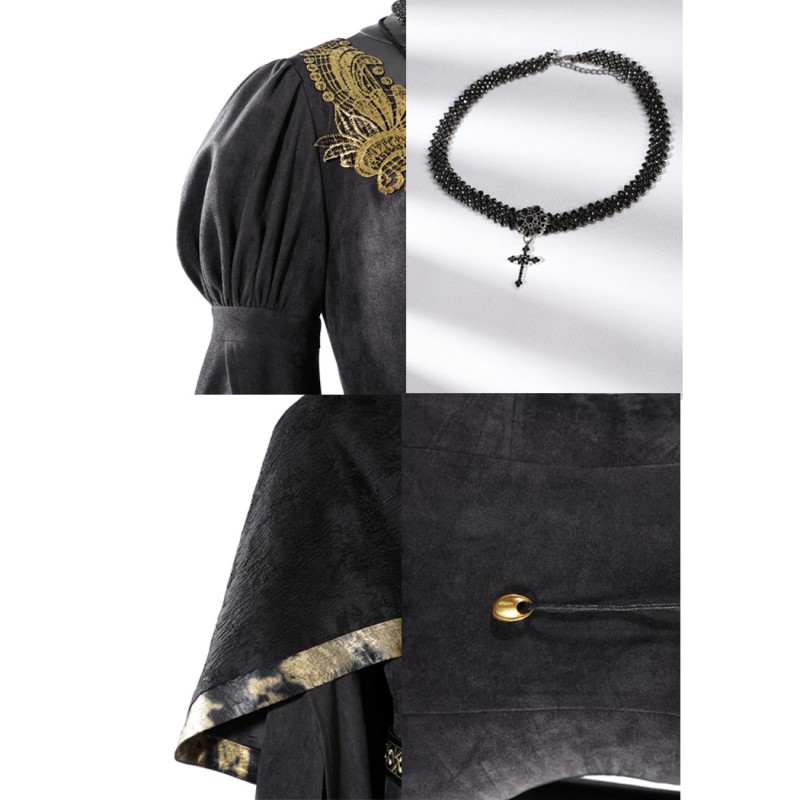 Dark Souls 3 Fire Keeper Cosplay Costume Black Dress Cloak Women Halloween Suit
