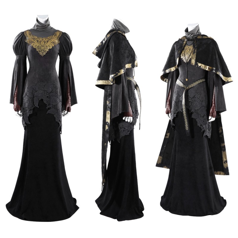 Dark Souls 3 Fire Keeper Cosplay Costume Black Dress Cloak Women Halloween Suit