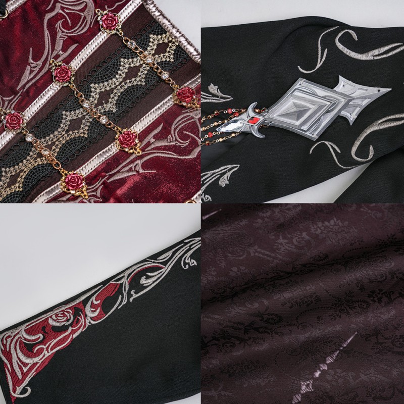 Love and Deepspace Silver Winged Demon Cosplay Costume Women Dress Outfit