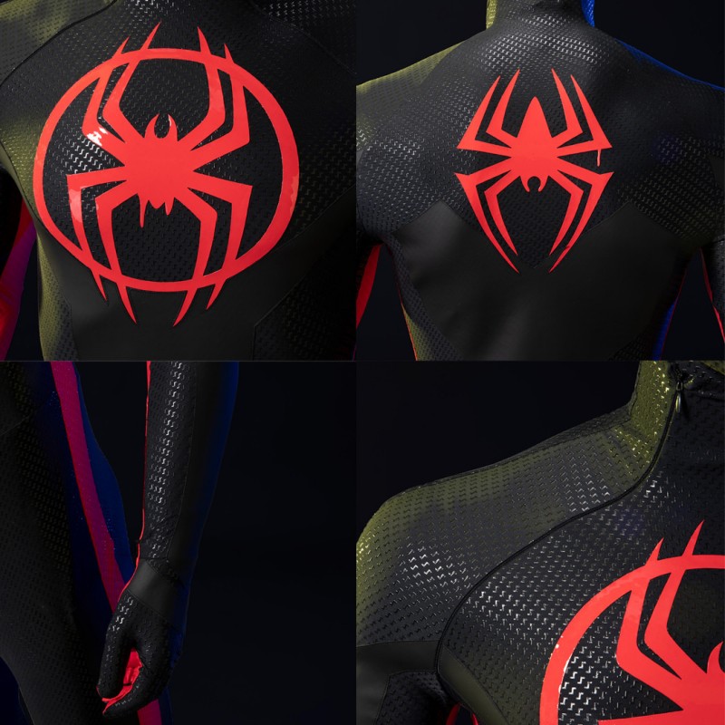 Miles Morales Spider-Man Across the Spider-Verse Cosplay Costume Adult Deluxe Suit