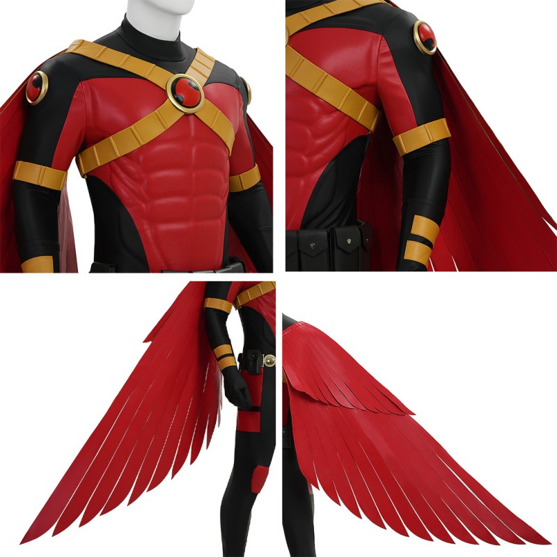 Tim Drake Cosplay Costume Red Robin Suit Superhero Outfit Adult Full Set