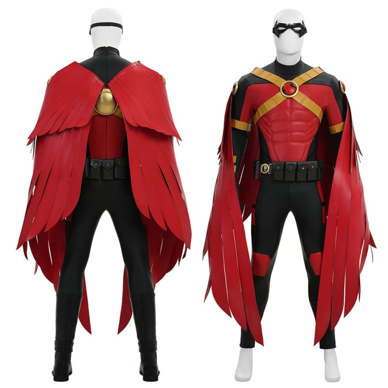Tim Drake Cosplay Costume Red Robin Suit Superhero Outfit Adult Full Set