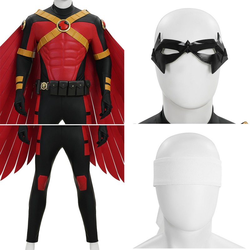 Tim Drake Cosplay Costume Red Robin Suit Superhero Outfit Adult Full Set
