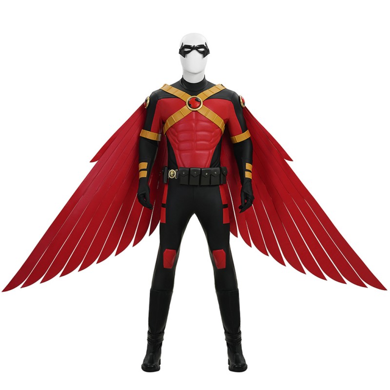 Tim Drake Cosplay Costume Red Robin Suit Superhero Outfit Adult Full Set