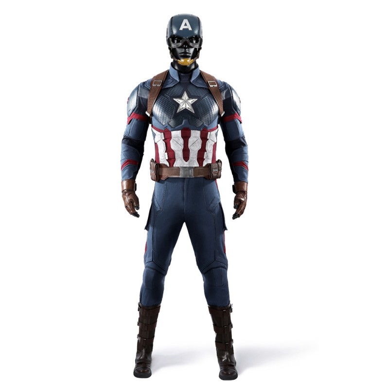 Captain America Steve Rogers Cosplay Costume Avengers Endgame Superhero Suit Deluxe Version