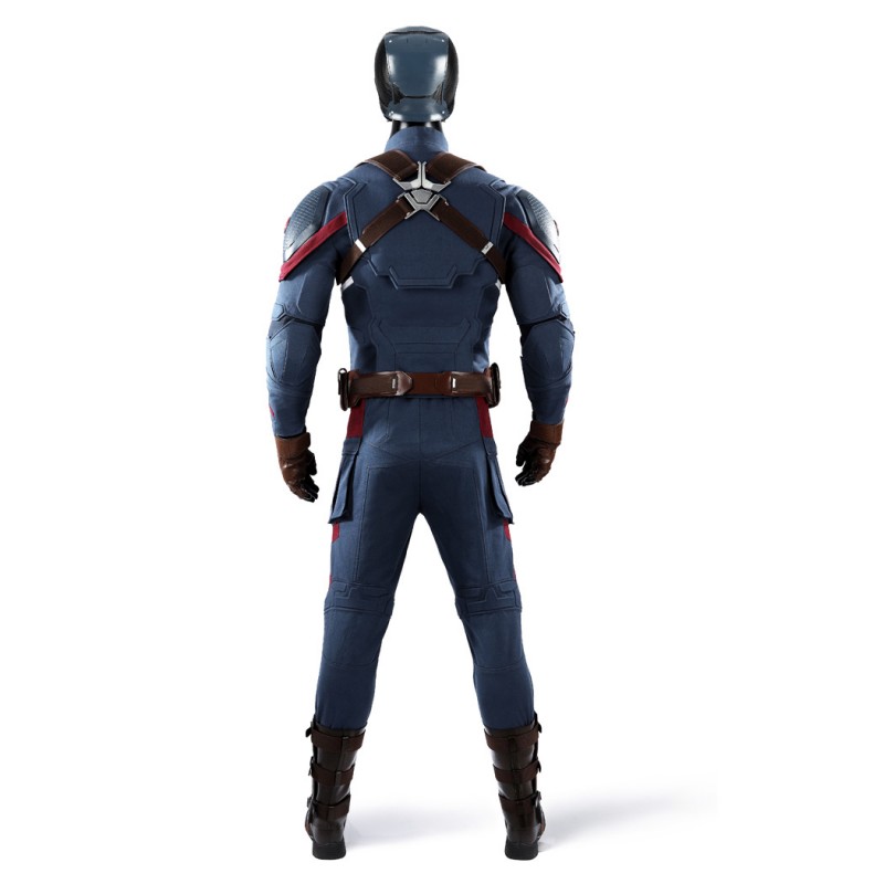 Captain America Steve Rogers Cosplay Costume Avengers Endgame Superhero Suit Deluxe Version