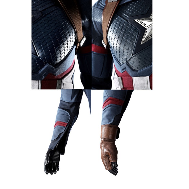 Captain America Steve Rogers Cosplay Costume Avengers Endgame Superhero Suit Deluxe Version