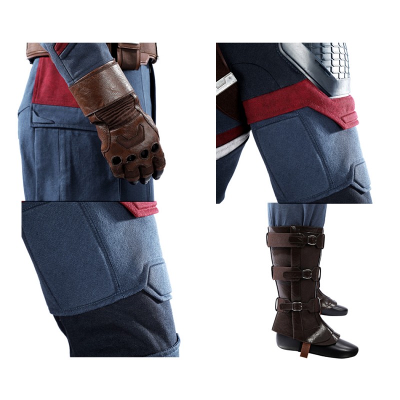 Captain America Steve Rogers Cosplay Costume Avengers Endgame Superhero Suit Deluxe Version