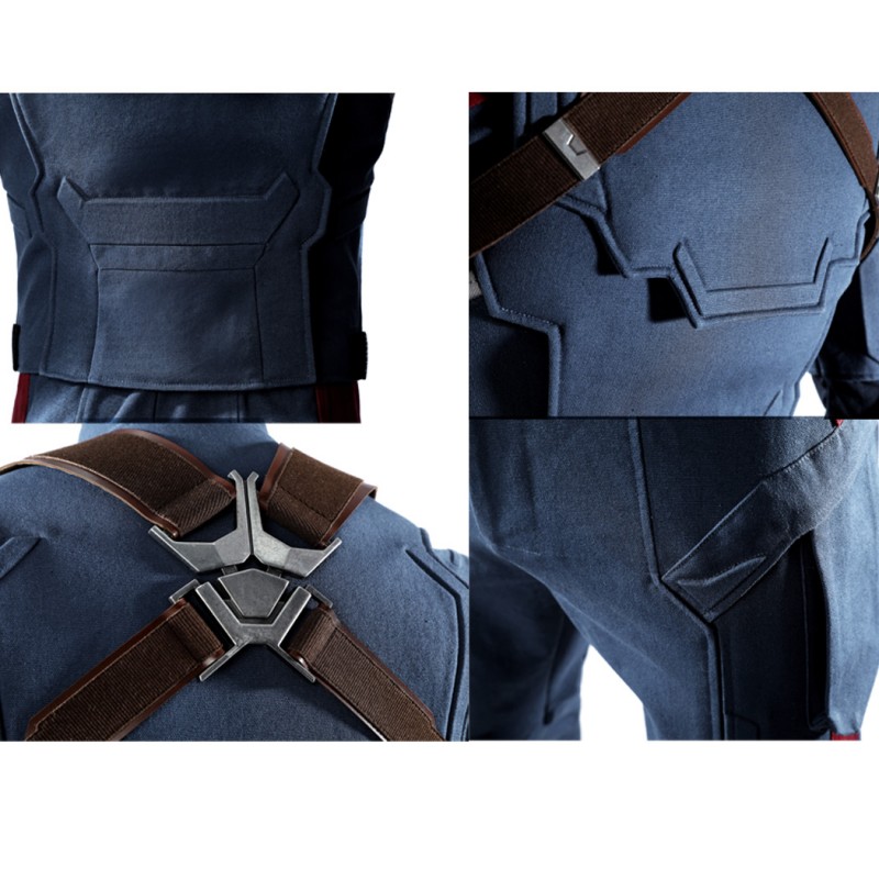 Captain America Steve Rogers Cosplay Costume Avengers Endgame Superhero Suit Deluxe Version