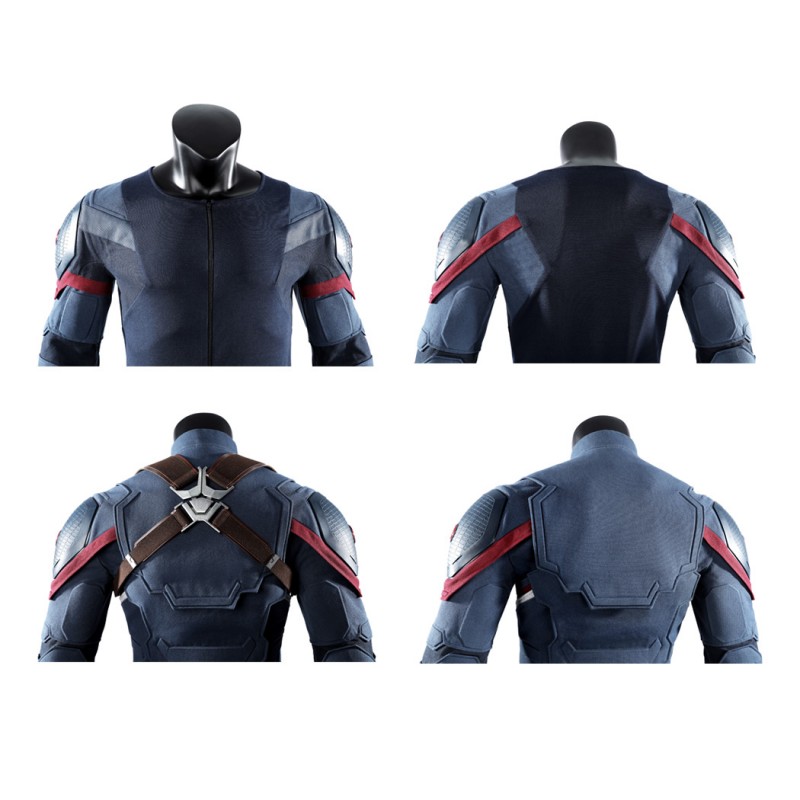 Captain America Steve Rogers Cosplay Costume Avengers Endgame Superhero Suit Deluxe Version