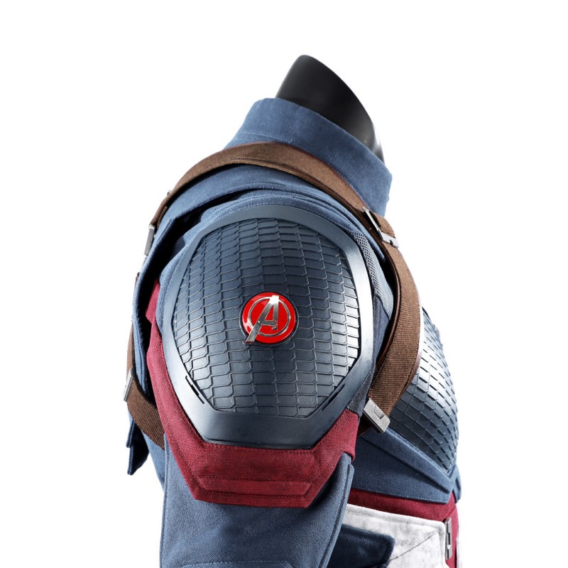 Captain America Steve Rogers Cosplay Costume Avengers Endgame Superhero Suit Deluxe Version